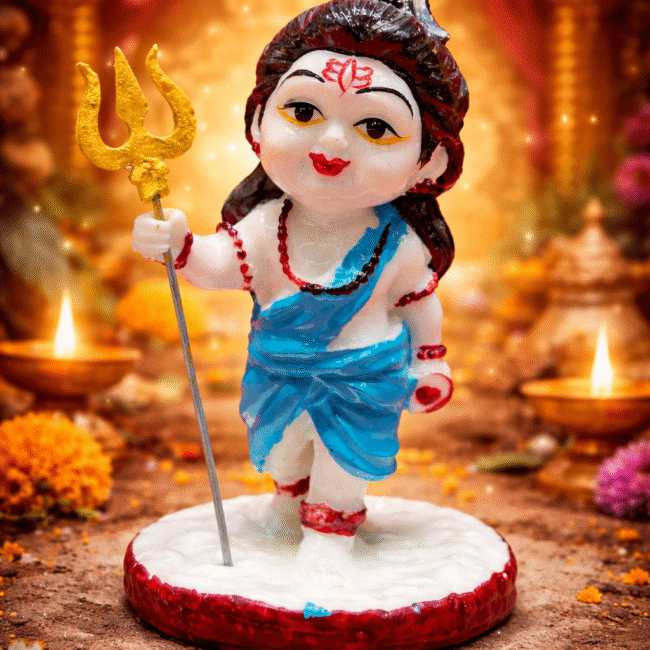 Baby Shiv idol 4 inch with trishul for home temple