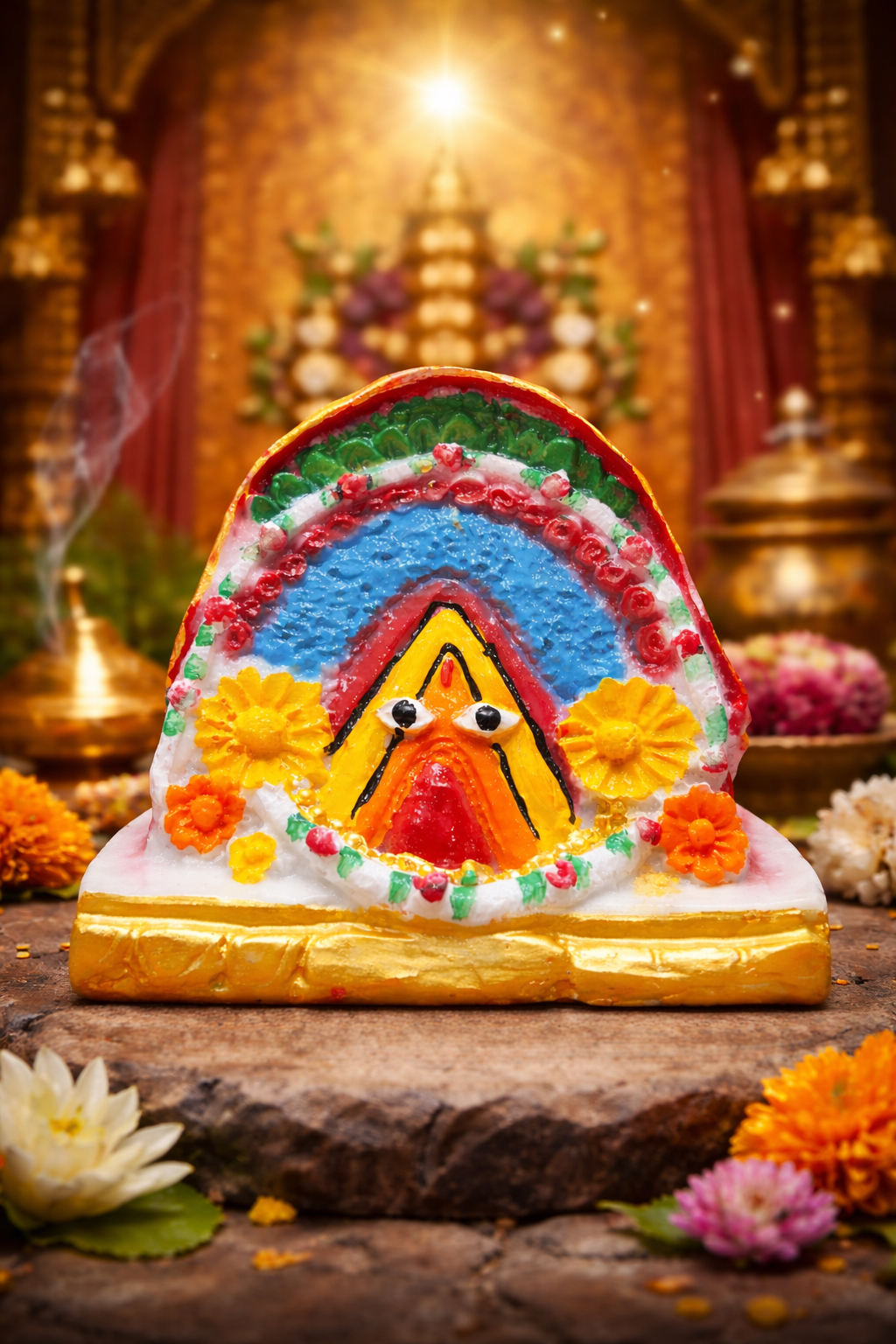 Mata Chintpurni Peendi Idol 5x5 inch for home temple and puja