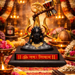 Shiv Ji Idol with Om Trishul and Damru for home temple